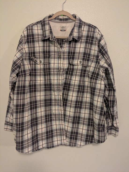 Ridgecut Tops - Ridgecut Tuff Wear Women's 3X black, white gray And Blue Plaid Button Up Shirt.